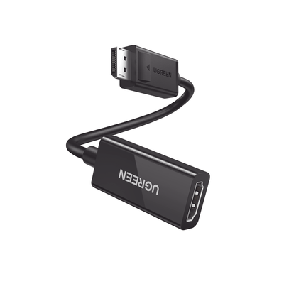 UGREEN - Convertidor DisplayPort a HDMI 4K@60Hz | 3D | HDR | Blindaje Interno | Botón Liberador | Largo 25 cm (9.84 Pulgadas) | Carcasa de ABS | Plug & Play.