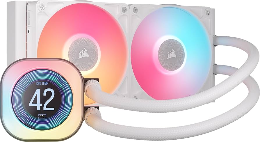 CORSAIR - Enfriamiento Líquido Corsair iCUE LINK TITAN 240 RX LCD 240mm 1851 1700 AM4 AM5 Blanco