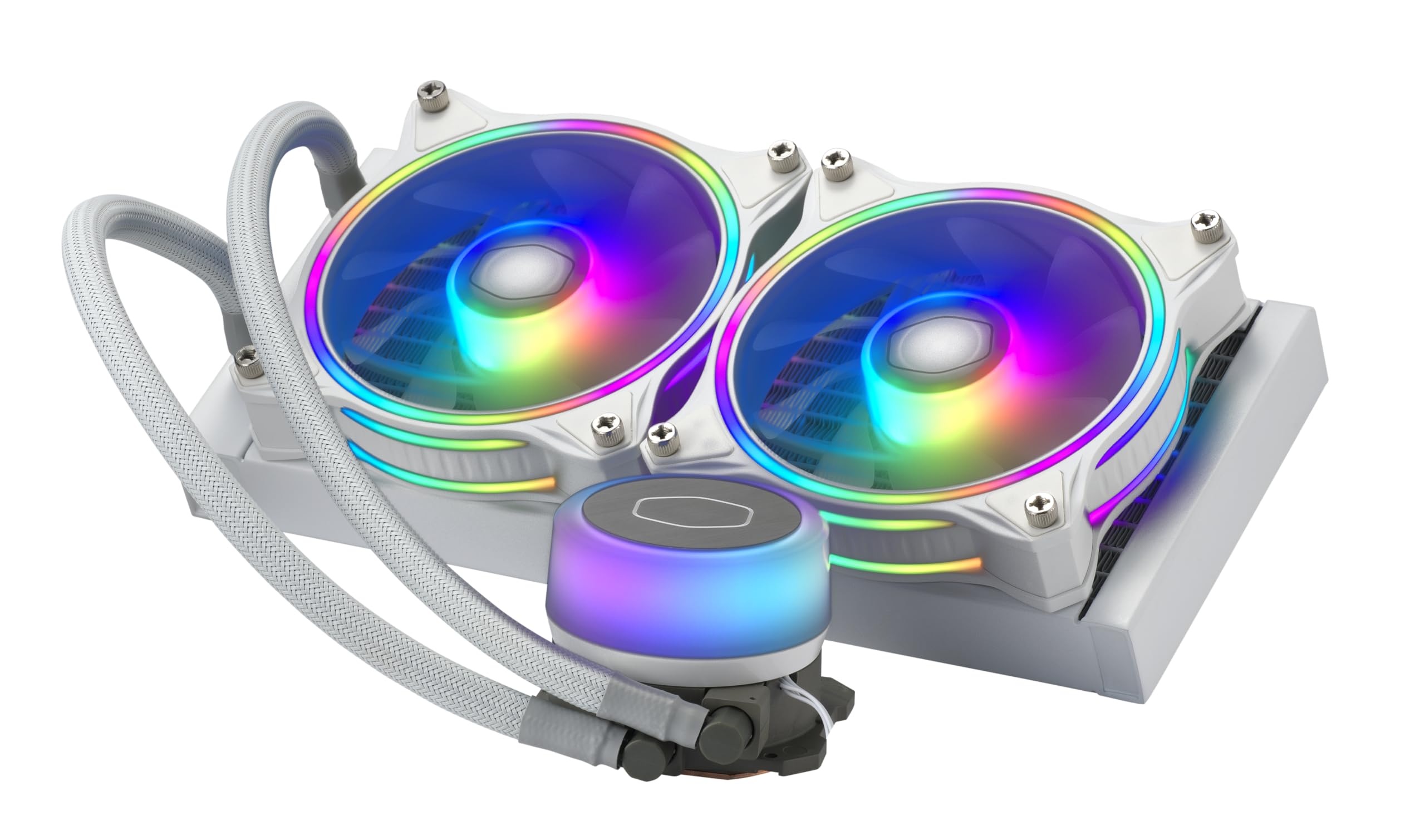 COOLERMASTER - Enfriamiento Liquido para CPU Cooler Master ML240 RGB Illusion 240mm Compatible 1200 1700 AM4 Color Blanco