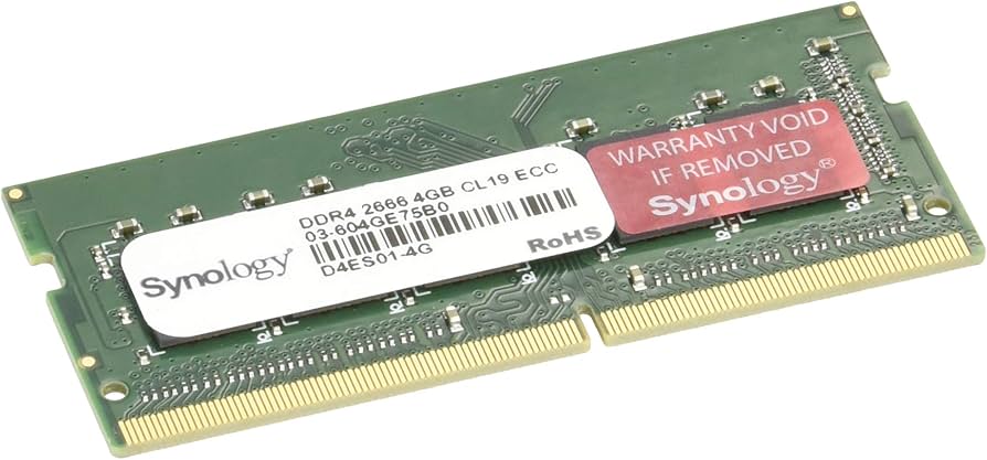 SYNOLOGY - Módulo de Memoria DDR4 ECC Unbuffered SODIMM | 4GB | Compatible con Synology DS923+, DS723+, RS822RP+, RS822+, DS2422+ | Garantía 5 Años.