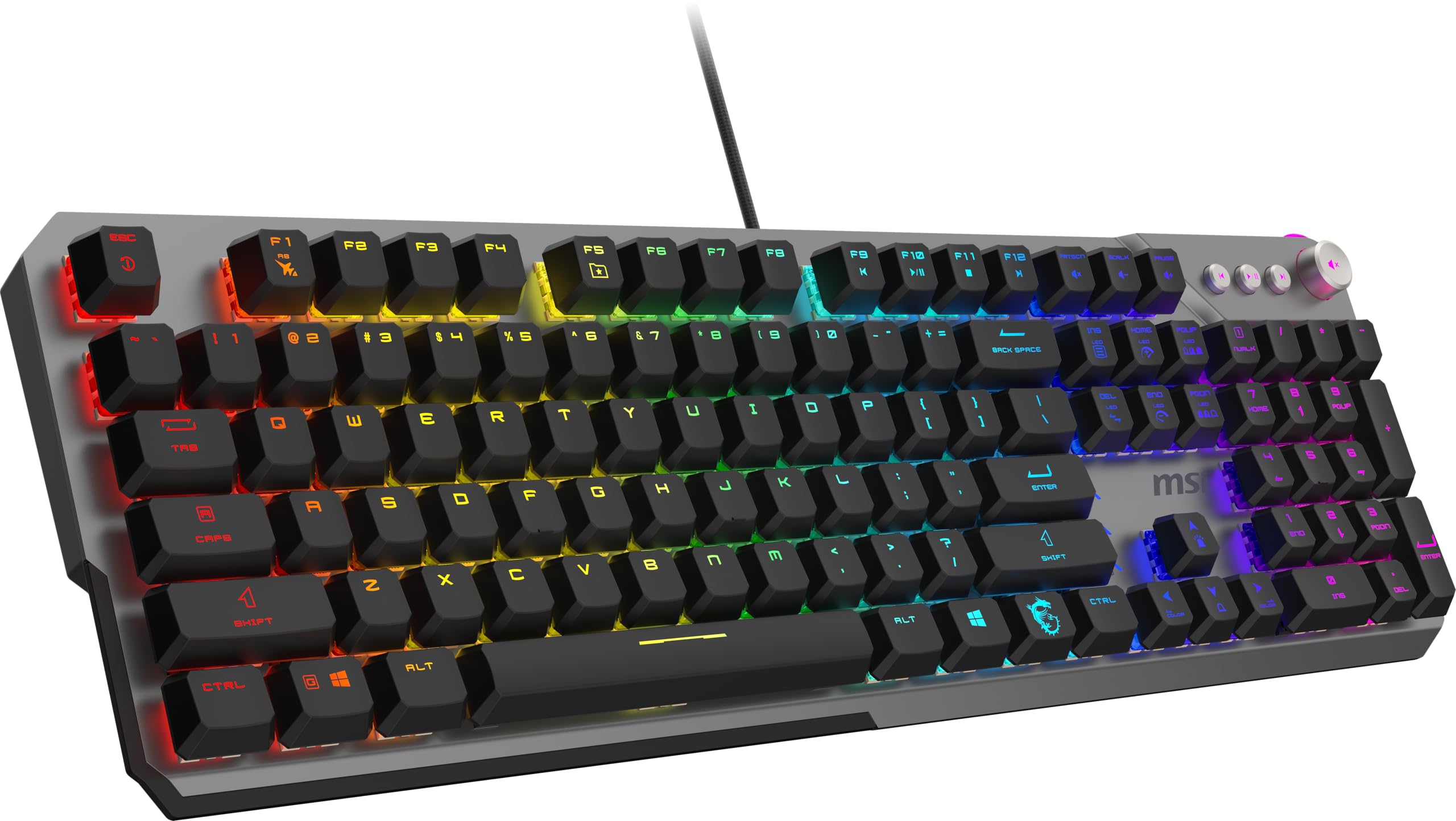 MSI - Teclado Gamer MSI STRIKE 600 SILENT LED RGB Mecánico Membrana Alámbrico USB Negro Inglés