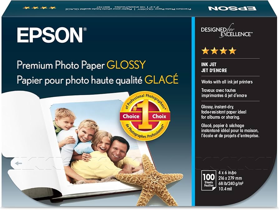 EPSON - Papel Epson 4x6" Fotografico Glossy Premium C/100