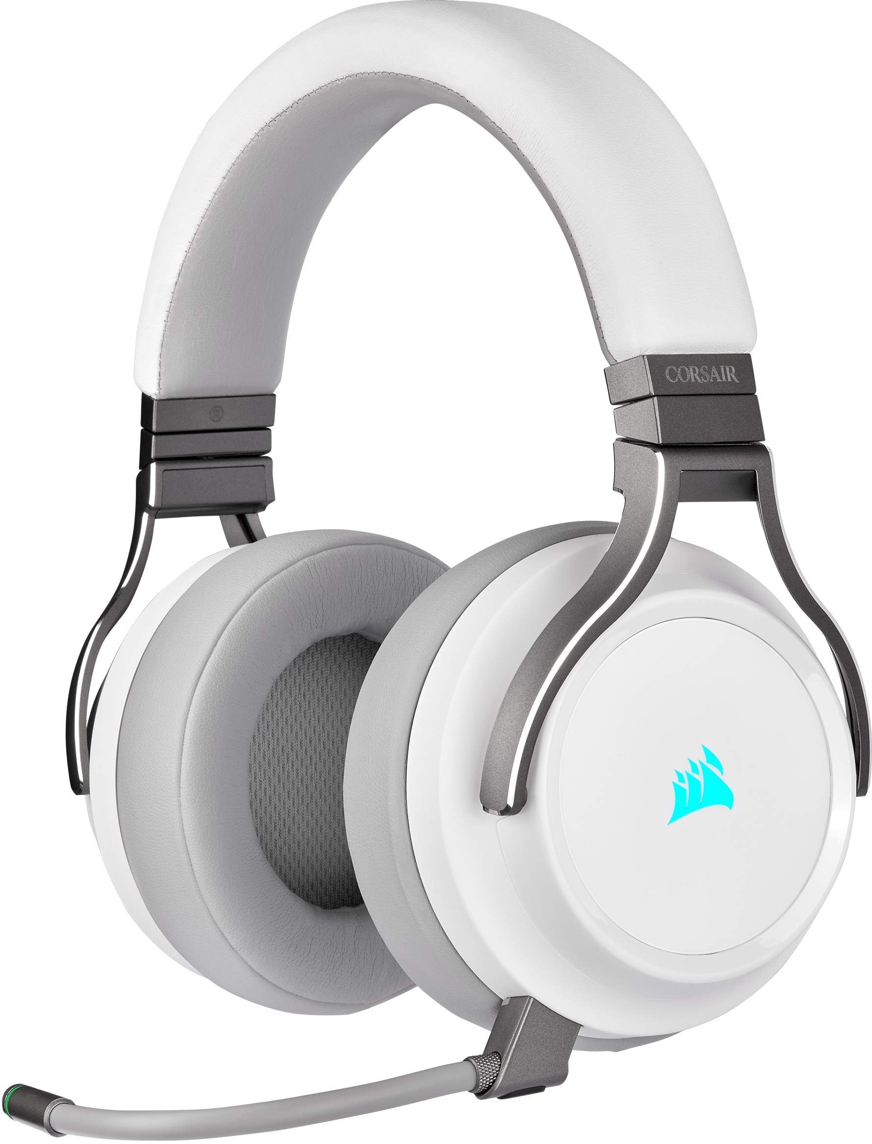 CORSAIR - Audífonos Corsair (CA-9011186-NA) Virtuoso Inalámbricos 7.1 Canales USB-C/Micrófono Comp. PC RGB Blanco