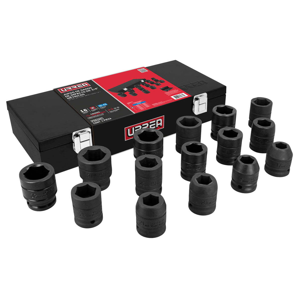 Jgo dados imp 3/4 in mm 15pz