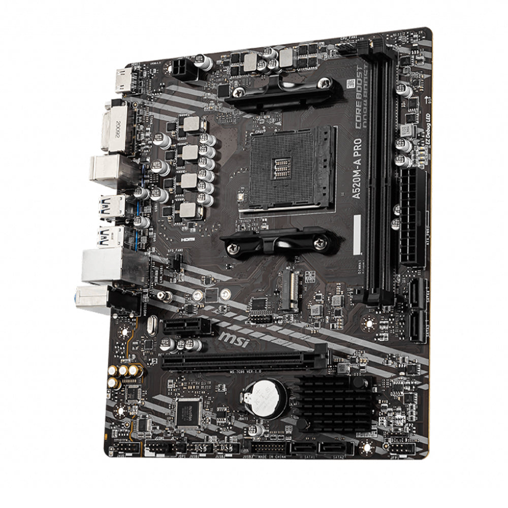MSI - Tarjeta Madre MSI micro ATX A520M-A PRO S-AM4 AMD A520 HDMI 64GB DDR4 para AMD BIOS Actualizada para Serie Ryzen 5000