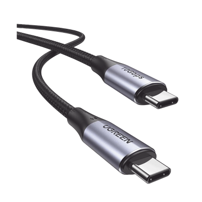 UGREEN - Cable USB-C a USB-C 3.2 Thunderbolt | 1 Metro | 240W | 10 Gbps | 480 Mbps | Soporta Video 4K@60Hz| Chip E-Market Inteligente | Carcasa de Aluminio | Nylon Trenzado | Blindaje de 4 capas.