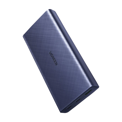 UGREEN - Batería Portátil para Dispositivos USB / 20000mAh / PD45W / Carga Rápida para Entrada y Salida / Dual Tipo-C Hembra + USB-A hembra / Celdas de batería ATL / Color Azul