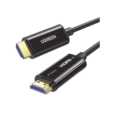 UGREEN - Cable HDMI de 10 Metros (32.81 Pies) por Fibra Óptica 8K@60Hz / Fibra de 4 Núcleos + Cobre Estañado de 7 Núcleos / Compatible con HDMI 2.1 / Alta Velocidad 18 Gbps / 3D / HDR / Caja de Aleación Zinc / Premium
