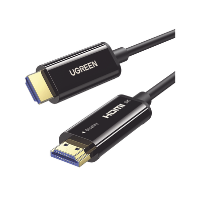 UGREEN - Cable HDMI de 30 Metros (98.43 Pies) por Fibra Óptica 8K@60Hz / Fibra de 4 Núcleos + Cobre EstaÑado de 7 Núcleos / Compatible con HDMI 2.1 / Alta Velocidad 18 Gbps / 3D / HDR / Caja de Aleación Zinc / Premium