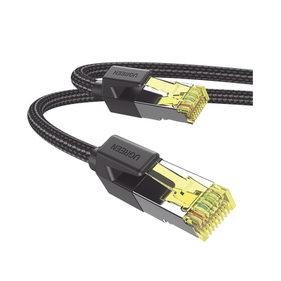 UGREEN - Cable Ethernet Cat7 CLASS F/FTP Redondo con Malla de Nylon 1 Metro (3.28 Pies)