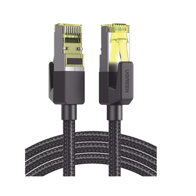 UGREEN - Cable Ethernet Cat7 CLASS F/FTP Redondo con Malla de Nylon 1 Metro (3.28 Pies)