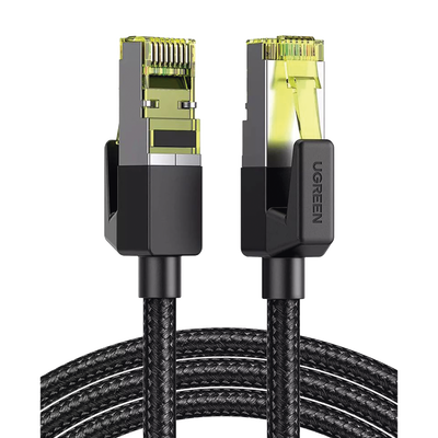 UGREEN - Cable Ethernet Cat7 CLASS F/FTP Redondo con Malla de Nylon 2 Metros (6.56 Pies)