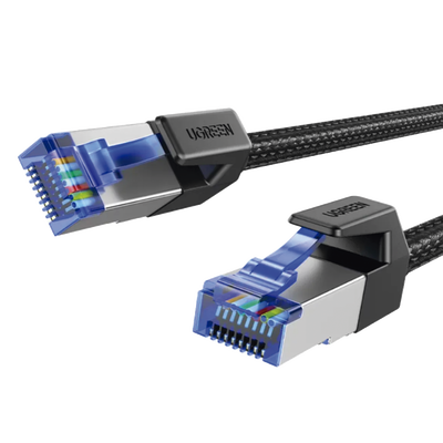 UGREEN - Cable Ethernet Cat8 CLASS F/FTP Redondo con Malla de Nylon 2 Metros (6.56 Pies)