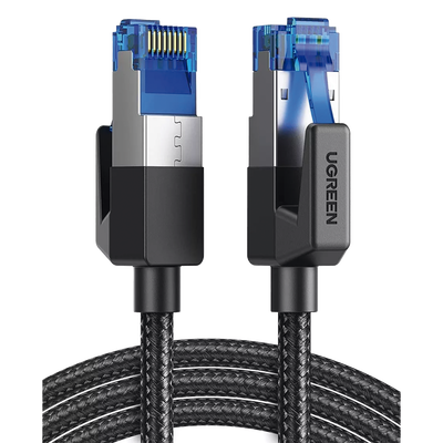 UGREEN - Cable Ethernet Cat8 CLASS F/FTP Redondo con Malla de Nylon 2 Metros (6.56 Pies)