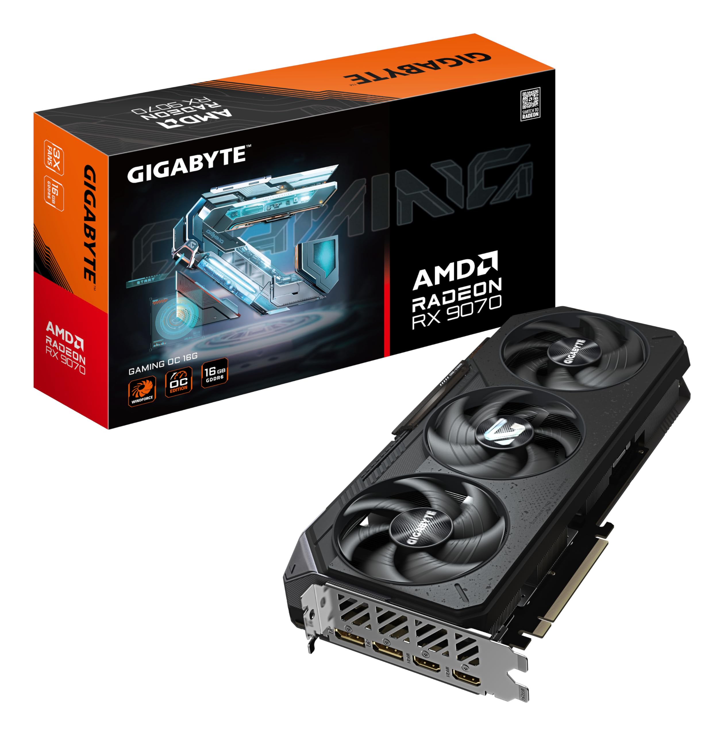 GIGABYTE - Tarjeta de Video Gigabyte AMD Radeon RX 9070 GAMING OC 16GB 256-bit GDDR6 PCI Express 5.0