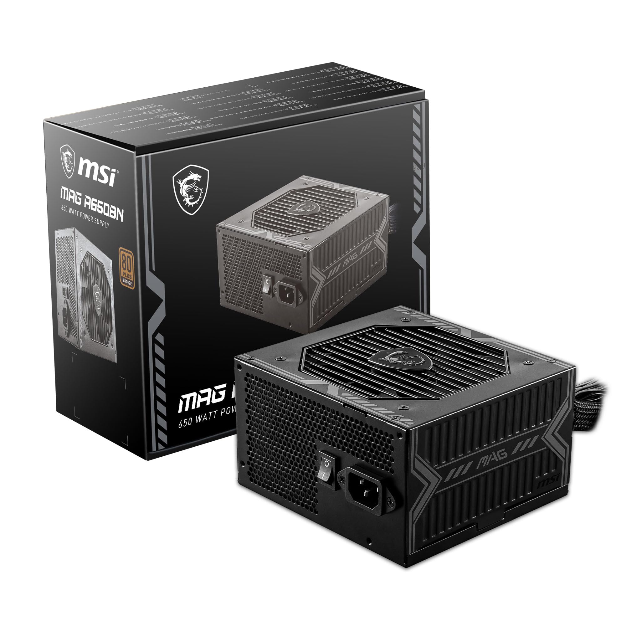 MSI - Fuente de Poder MSI MAG A650BN 80 PLUS Bronze 24-pin ATX 120mm 650W