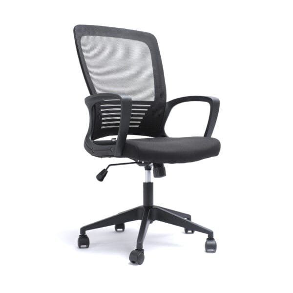 Silla Operativa H3 Mesh y Tela Negra Estructura Negra