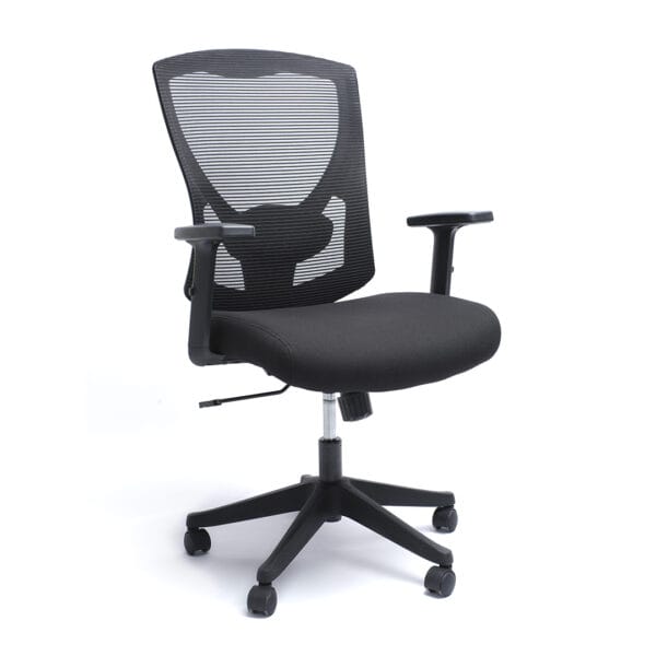 Silla Operativa H5 Mesh y Tela Negra Estructura Negra