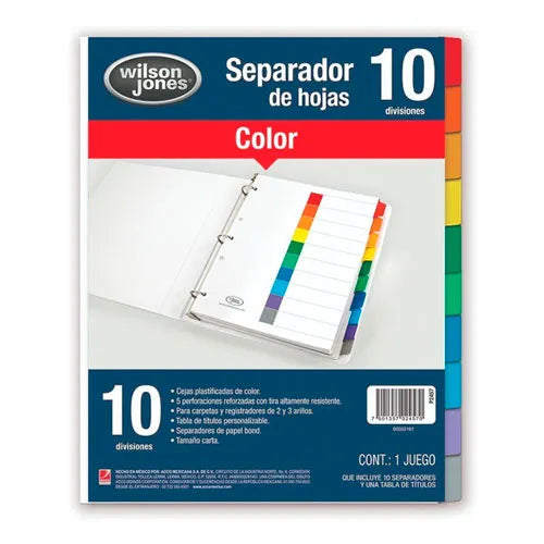 ACCO - SEPARADOR ACCO 444 MULTIDEX BASIC 10 DIVISIONES