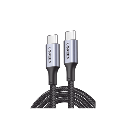 UGREEN - Cable USB-C a USB-C | 3 Metros | Carga Rápida de hasta 100W | Transferencia de datos 480 Mbps | PD3.0 | QC4.0/3.0/2.0 | FPC | AFC | Protección Integrada| Caja de Aluminio | Nylon Trenzado | Amplia Compatibilidad | Color Negro.
