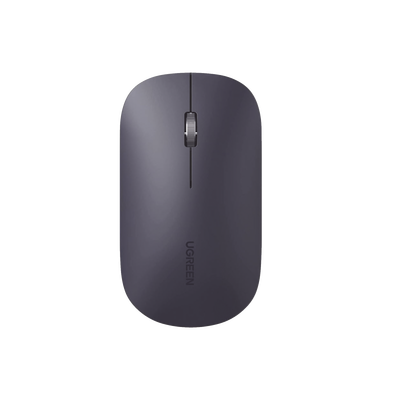 UGREEN - Mouse inalámbrico 2.4 GHz | Ultra Delgado y Silencioso | DPI 1000/1600/2000/4000 (Ajustable)  | Alcance 10m | Scroll de Aluminio | Adaptable a diferentes superficies | Diseño suave al tacto | Contiene Receptor USB | Color Negro.