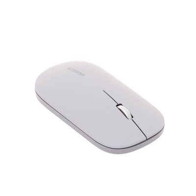 UGREEN - Mouse inalámbrico 2.4 GHz | Ultra Delgado y Silencioso | DPI 1000/1600/2000/4000 (Ajustable) | Alcance 10m | Scroll de Aluminio | Adaptable a diferentes superficies | Diseño suave al tacto | Contiene Receptor USB | Color Gris.