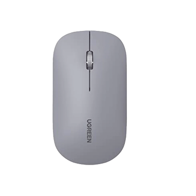 UGREEN - Mouse inalámbrico 2.4 GHz | Ultra Delgado y Silencioso | DPI 1000/1600/2000/4000 (Ajustable) | Alcance 10m | Scroll de Aluminio | Adaptable a diferentes superficies | Diseño suave al tacto | Contiene Receptor USB | Color Gris.