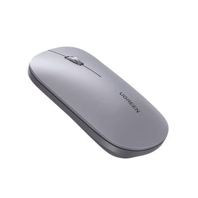 UGREEN - Mouse inalámbrico 2.4 GHz | Ultra Delgado y Silencioso | DPI 1000/1600/2000/4000 (Ajustable) | Alcance 10m | Scroll de Aluminio | Adaptable a diferentes superficies | Diseño suave al tacto | Contiene Receptor USB | Color Gris.