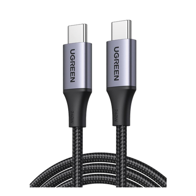 UGREEN - Cable USB-C a USB-C | 2 Metros | Potencia de Carga 240W | 48V/5A | PD3.1 /3.0 | 480 Mbps | Chip E-Market | Carcasa de Aluminio | Nylon Trenzado.