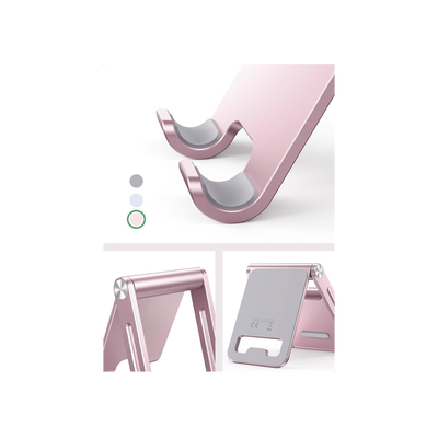 UGREEN - Soporte para Teléfono Celular de Aluminio / Angulo Ajustable / Amplia Compatibilidad con dispositivos de 4.7'' a 7.9'' / Antideslizante / Antiarañazos / Plegable / Color Rosa