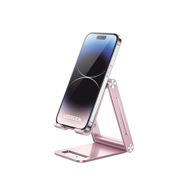 UGREEN - Soporte para Teléfono Celular de Aluminio / Angulo Ajustable / Amplia Compatibilidad con dispositivos de 4.7'' a 7.9'' / Antideslizante / Antiarañazos / Plegable / Color Rosa