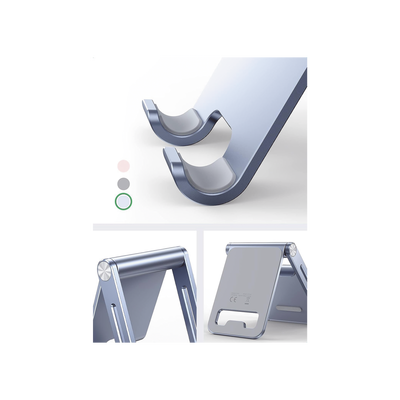 UGREEN - Soporte para Teléfono Celular de Aluminio / Angulo Ajustable / Amplia Compatibilidad con dispositivos de 4.7'' a 7.9'' / Antideslizante / Antiarañazos / Plegable / Color Azul