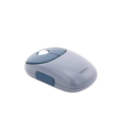 UGREEN - Mouse Inalámbrico FUN | Recargable| 2.4G & Bluetooth | 4 Niveles de DPI | Silencioso | Ergonómico | 5 Botones | Compatible con Windows, macOS 10.5, Android iOS Linux y Chrome OS | Color Azul.