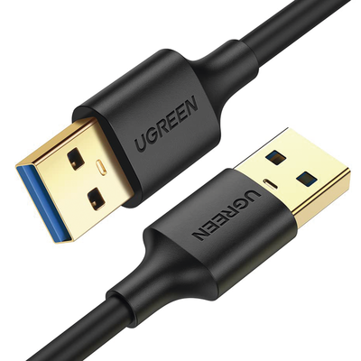 UGREEN - Cable USB-A 3.0 a  USB-A 3.0 / 3 Metros / Macho a Macho / Conector Niquelado / Núcleo de Cobre Estañado / Blindaje Múltiple / Velocidad 5Gbps / No Requiere Controlador / Compatible con USB 2.0 Y USB 1.1