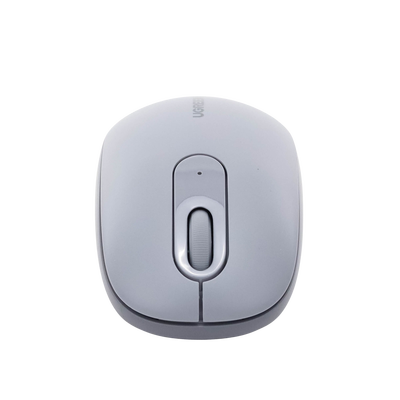 UGREEN - Mouse Inalámbrico 2.4G 800/1200/1600/2400 DPI | Función de 3 botones | Alcance 10m | Silencioso |  Ergonómico | Anti-caída y Anti-interferencias | Batería Alcalina AA incluida  | Color Grey.