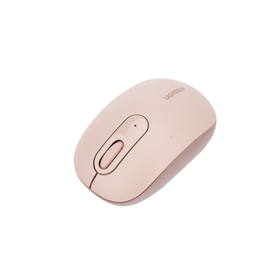 UGREEN - Mouse Inalámbrico 2.4G 800/1200/1600/2400 DPI | Función de 3 botones | Alcance 10m | Silencioso |  Ergonómico | Anti-caída y Anti-interferencias | Batería Alcalina AA incluida  | Color Dusty Pink.