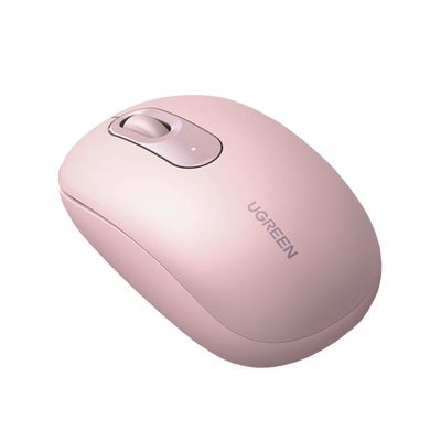 UGREEN - Mouse Inalámbrico 2.4G 800/1200/1600/2400 DPI | Función de 3 botones | Alcance 10m | Silencioso |  Ergonómico | Anti-caída y Anti-interferencias | Batería Alcalina AA incluida  | Color Dusty Pink.