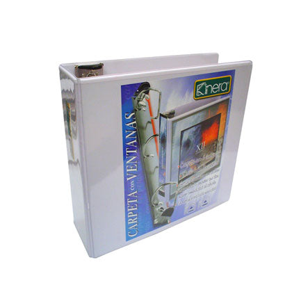 AZOR - CARPETA KINERA VINIL ARO "D" 4" BLANCA C/8