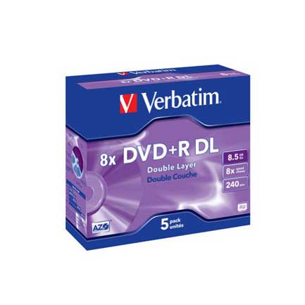 VERBATIM - DVD+R Verbatim DL 8.5GB 8X Caja C/5 Pzas