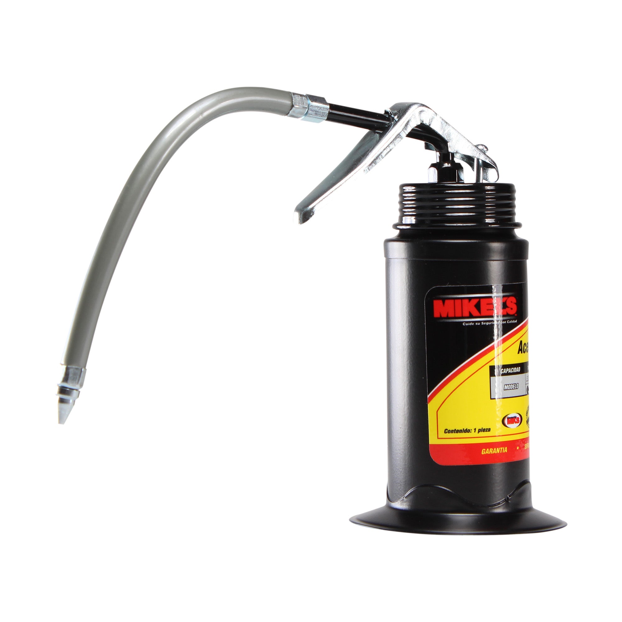 Aceitera de presión, bote de acero, tubo flexible (160 ml)