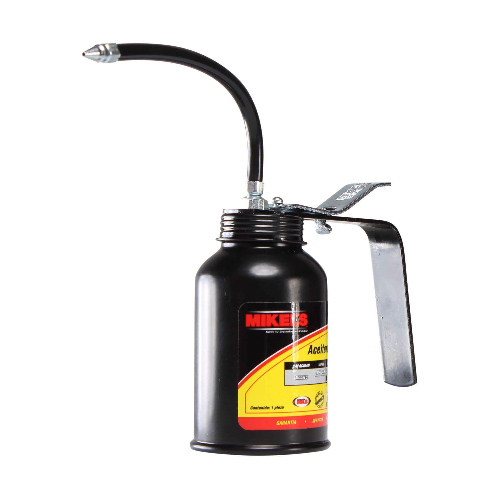 Aceitera de presión, bote de acero, tubo flexible (250 ml)