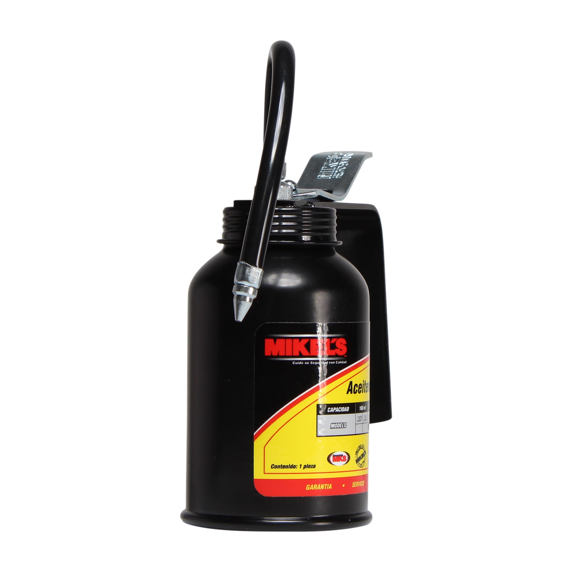 Aceitera de presión, bote de acero, tubo flexible (250 ml)