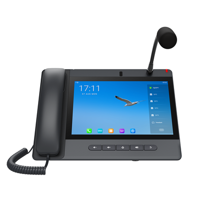 FANVIL - Teléfono IP Android 9.0 Empresarial para voceo 20 líneas SIP, pantalla táctil, Wi-Fi y Bluetooth, PoE, Voceo/ Musica por Multicast, puertos Gigabit, soporta recepción de video.