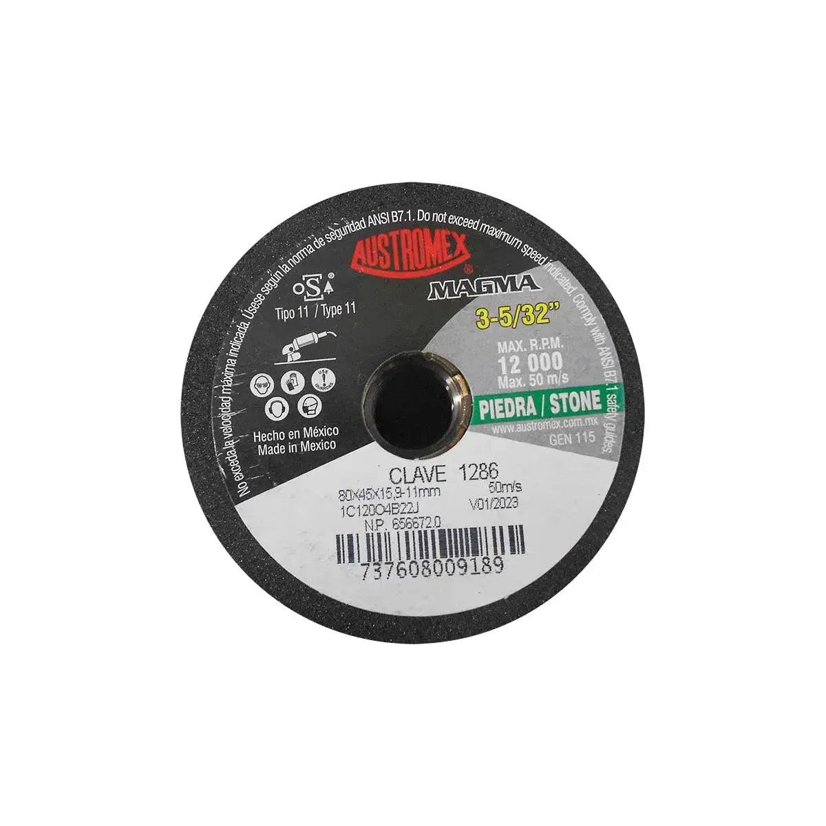Copa Abrasiva 3-5/32"X1-3/4"X5/8-11 Grano 120 (Uso En Pied-Conc-Ladr-Marm-Gran) Chip-Cut