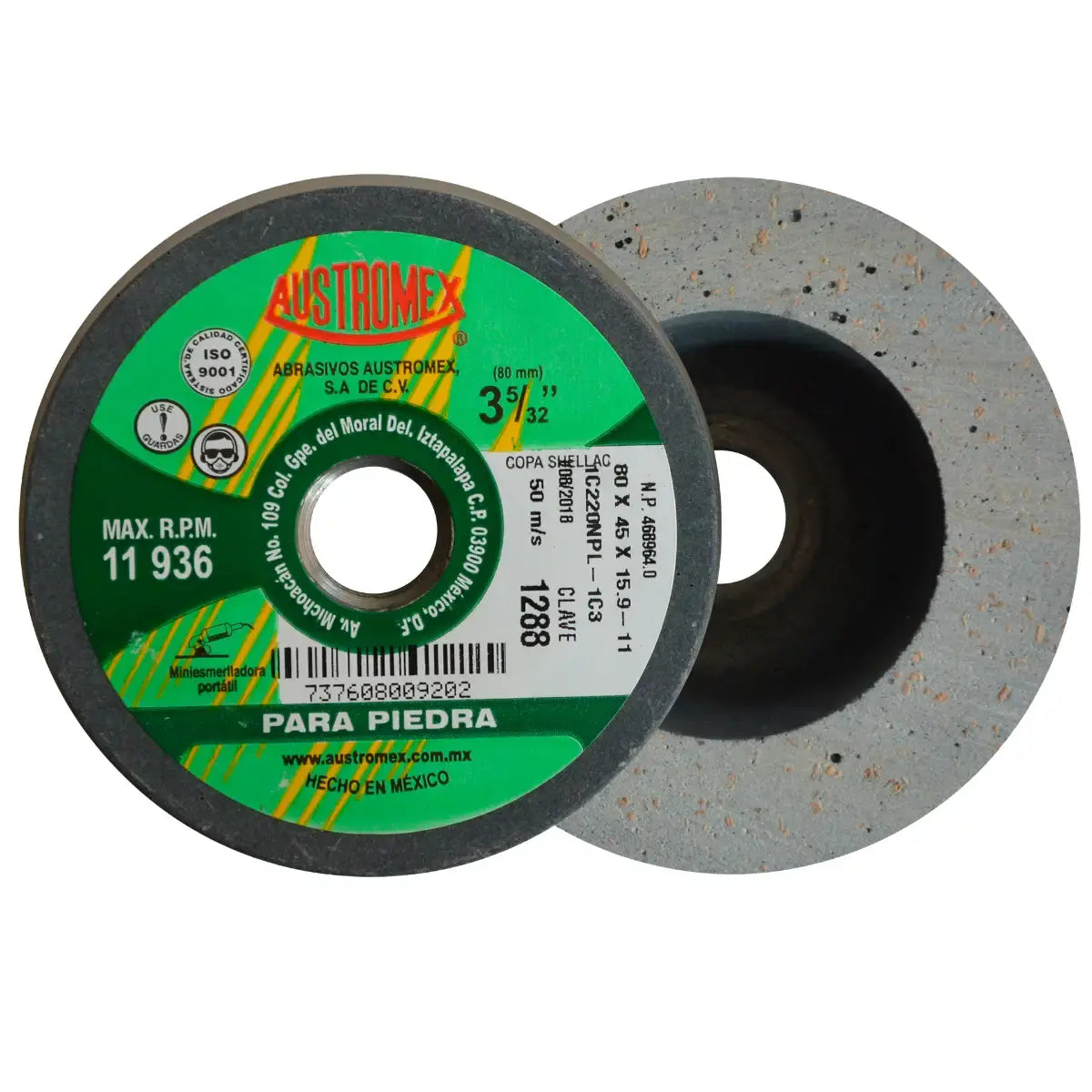Copa Abrasiva 3.5/32 X1.3/4 X5/8-11 Shellac Gris (Uso En Marm-Gran) (1C3Bsh)