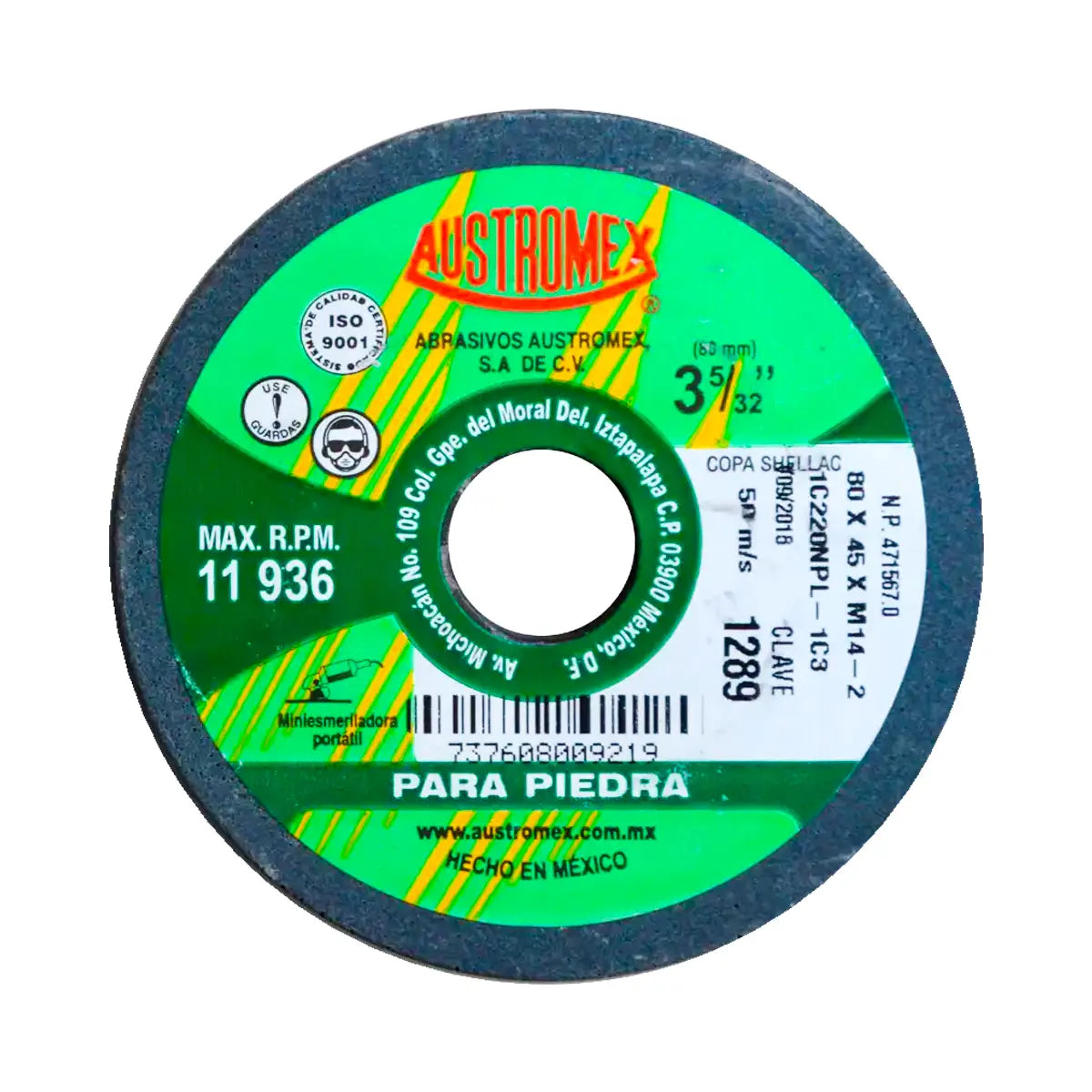 Copa Abrasiva 3 5/32"X1 3/4"Xm14-2 11 Shellac Gris (Uso Marm-Gran) (1C3Bsh)