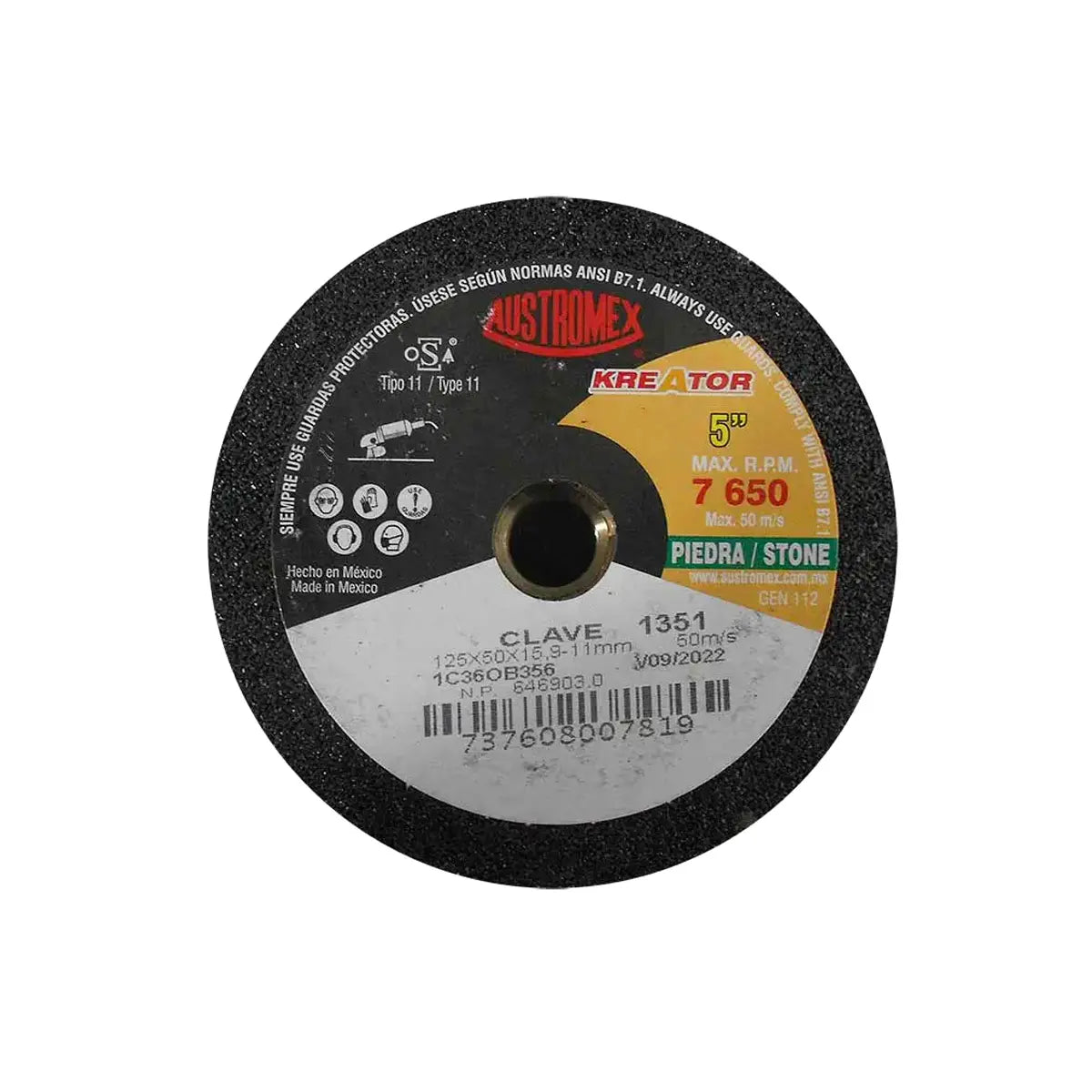 Copa Abrasiva 5"X2"X5/8-11 Grano 36 (Uso En Pied-Conc-Ladr-Marm-Gran) Chip-Cut