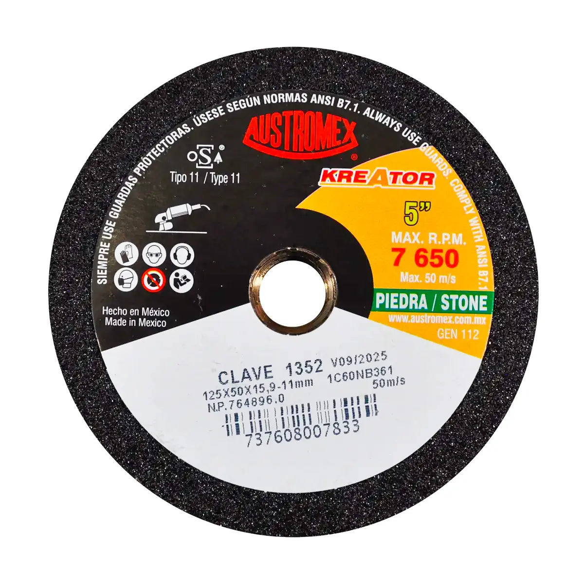 Copa Abrasiva 5"X2"X5/8-11 Grano 60 (Uso En Pied-Conc-Ladr-Marm-Gran) Chip-Cut