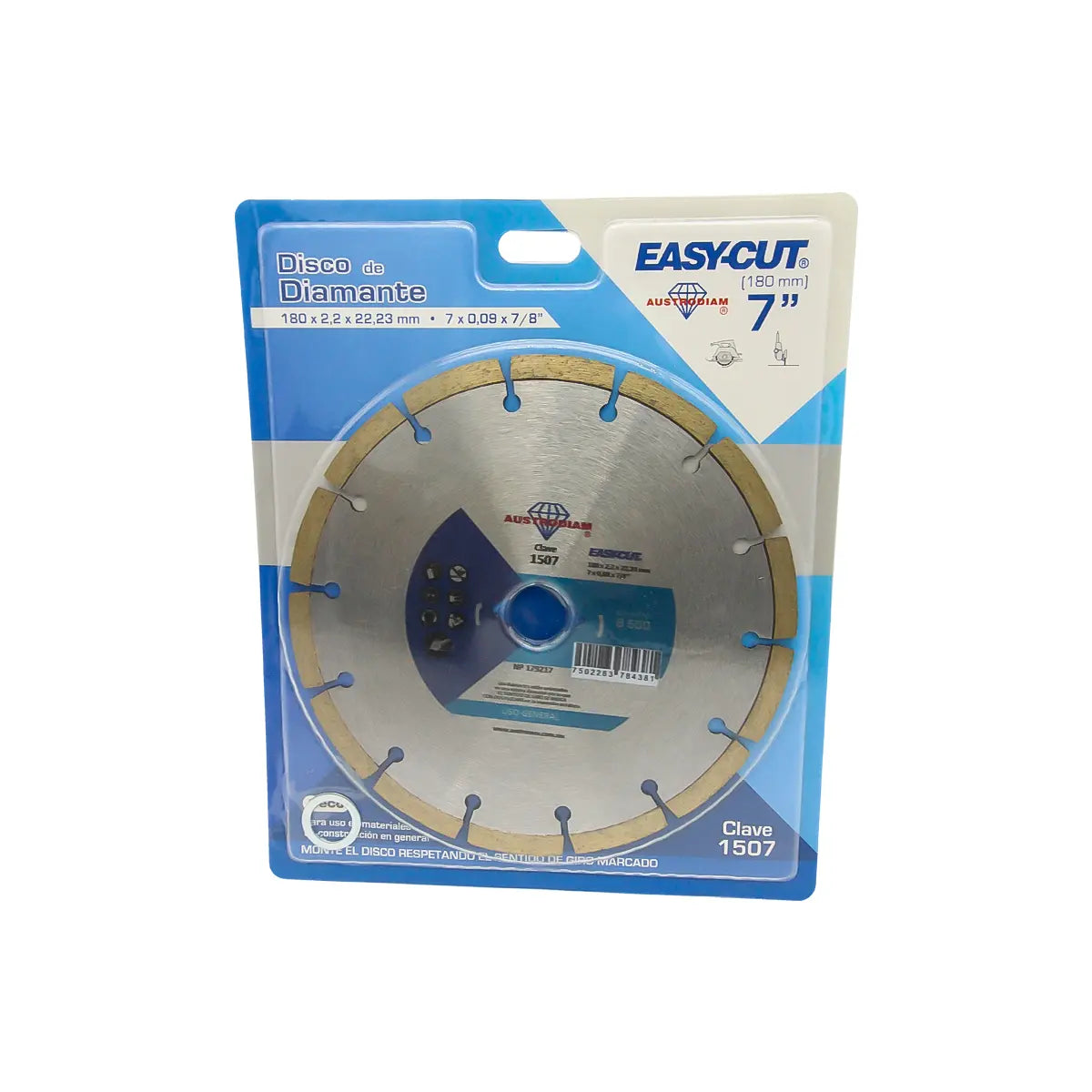 Disco De Diamante 7"X0.08"X7/8" Segmentado Usos Generales (Easy-Cut)