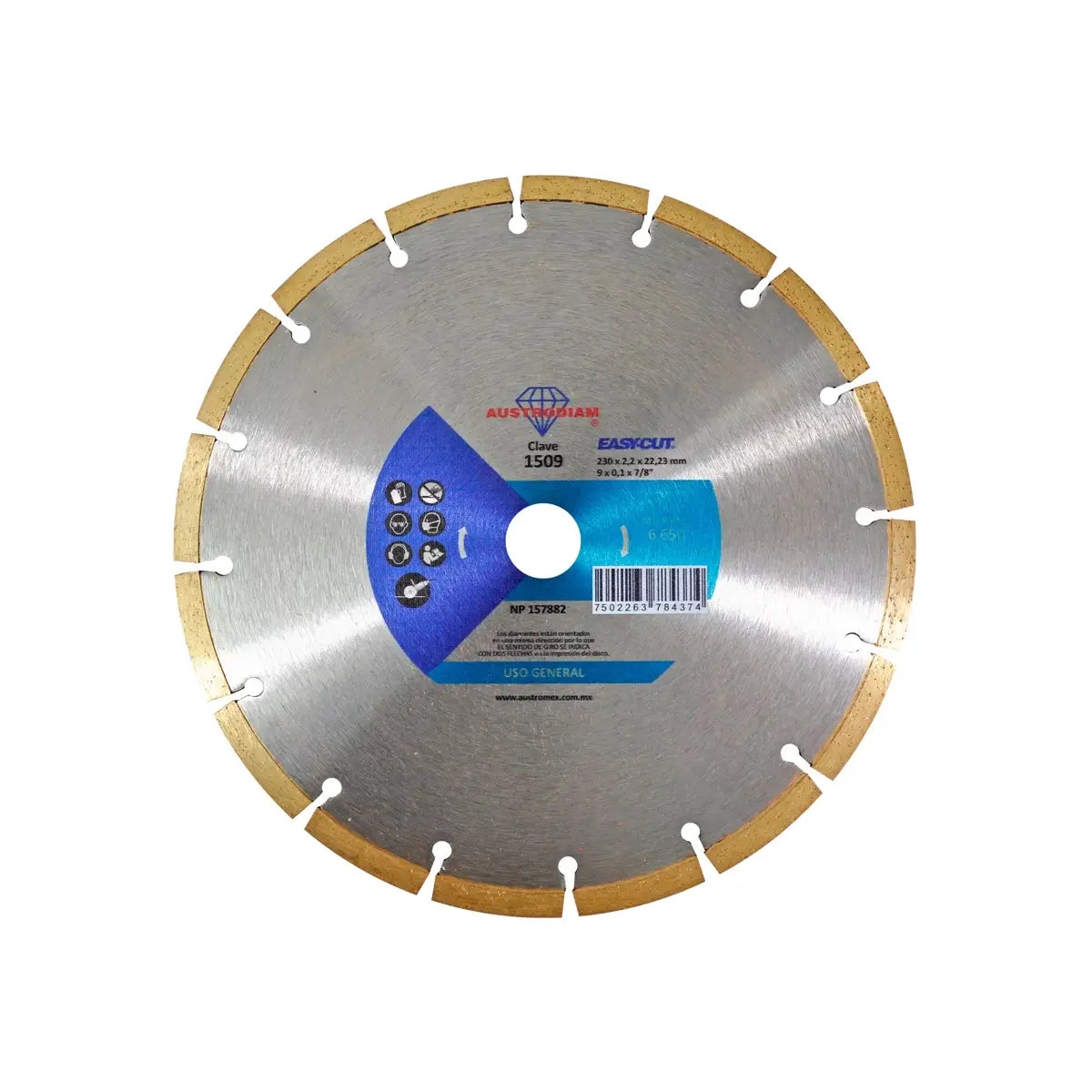 Disco De Diamante 9"X0.08"X7/8" Segmentado Usos Generales (Easy-Cut)